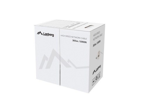 Kabel UTP Kat.6 CU 305m drut fluke LCU6-12CU-0305-S szary Lanberg