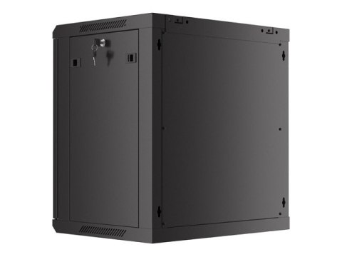 Szafa wisząca 19 cali 12U 600x450 drzwi perforowane (flat pack) czarna Lanberg