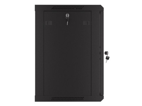 Szafa wisząca 19 cali 12U 600x450 drzwi perforowane (flat pack) czarna Lanberg