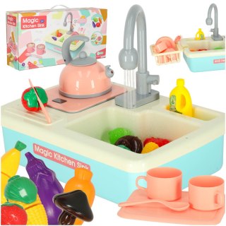 Zlewozmywak zlew do mycia naczyń dla dzieci z akcesoriami leci woda niebieski Kik Sp. z o. o. Sp. k.