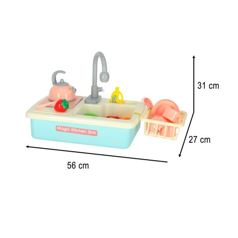 Zlewozmywak zlew do mycia naczyń dla dzieci z akcesoriami leci woda niebieski Kik Sp. z o. o. Sp. k.