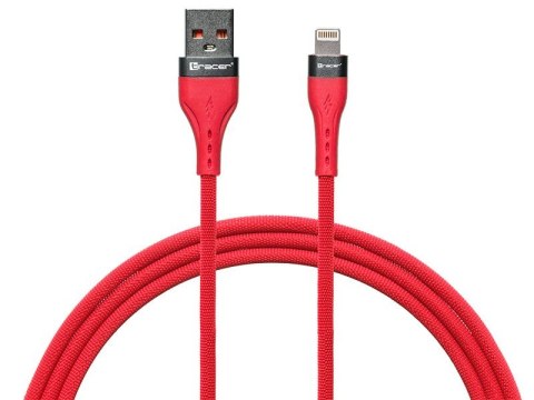 Kabel USB A - Lightning 1m Czerwony Tracer