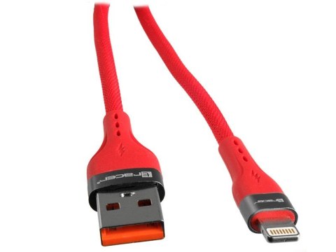 Kabel USB A - Lightning 1m Czerwony Tracer