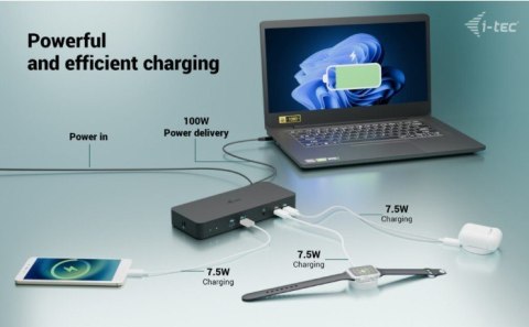 Stacja dokująca USB-C Intelligent Triple Display Docking Station Power Delivery 100W I-tec