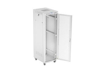 Szafa instalacyjna rack stojąca 19 cali 42U 600x800 drzwi perforowane LCD szara (Flat pack) Lanberg