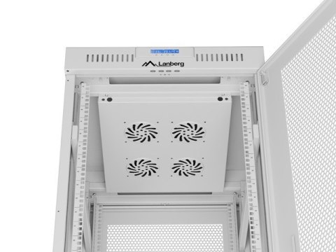 Szafa instalacyjna rack stojąca 19 cali 42U 600x800 drzwi perforowane LCD szara (Flat pack) Lanberg