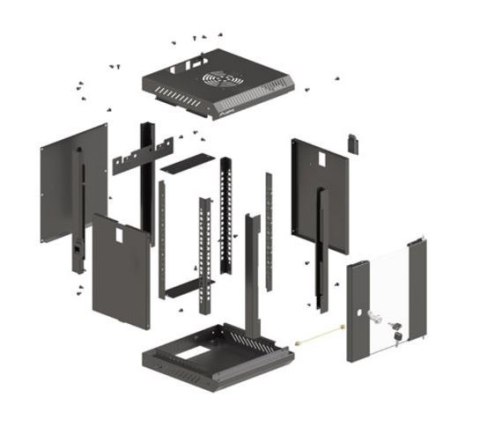 Szafa instalacyjna rack wisząca 10 cali 6U 300x300 czarna Lanberg