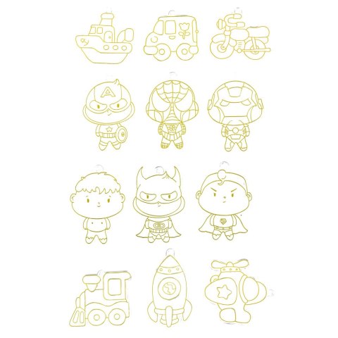 Zestaw Do Malowania Kosmos 3D DIY 6 Farbek Zawieszki 12 szt. LEAN Toys