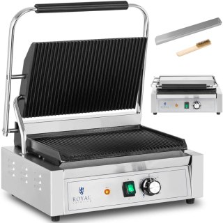 Grill kontaktowy elektryczny ryflowany 33 x 22 cm 2200 W Royal Catering