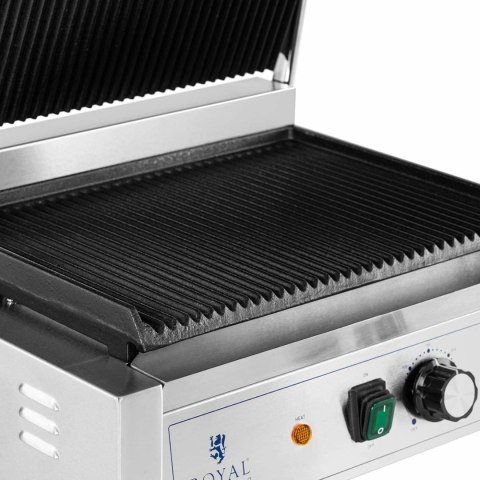 Grill kontaktowy elektryczny ryflowany 33 x 22 cm 2200 W Royal Catering