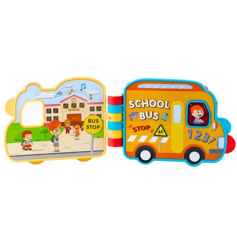 Książeczka Edukacyjna Interaktywna Pojazdy Światła Dźwięki Ruchome Elementy LEAN Toys