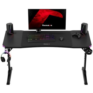 Biurko gamingowe dla graczy LED RGB HERO 3.6 regulacja wysokości 140x60cm - czarny Huzaro