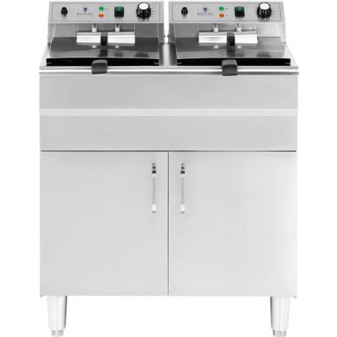 Frytownica elektryczna podwójna wolnostojąca z szafką 400 V 10000 W 26 l Royal Catering
