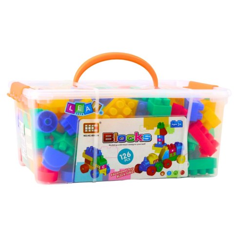 Klocki Konstrukcyjne Przestrzenne W Kuferku Kolorowe 126 el. LEAN Toys