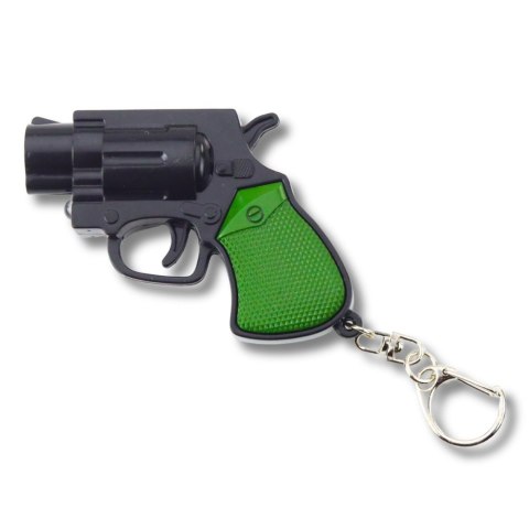 Mini Pistolet Rewolwer Brelok Gadżet Światło LED Laser 6,5 cm LEAN TOYS