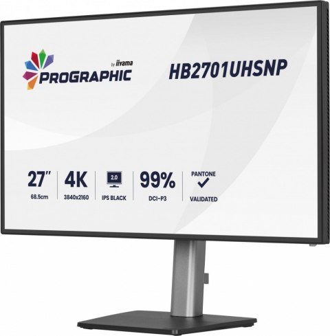 Monitor 27 cali ProGraphic HB2701UHSNP-B1 4K,IPS BLACK 2.0,450cd,VESA USB-c dock(PD:96W),HDMI,DP,DAISY/CHAIN,4xUSB,RJ45,3000:1,s IIYAMA