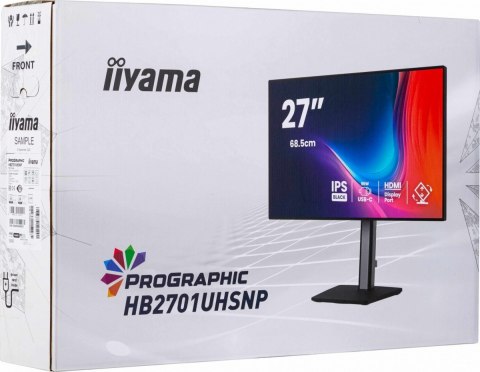 Monitor 27 cali ProGraphic HB2701UHSNP-B1 4K,IPS BLACK 2.0,450cd,VESA USB-c dock(PD:96W),HDMI,DP,DAISY/CHAIN,4xUSB,RJ45,3000:1,s IIYAMA