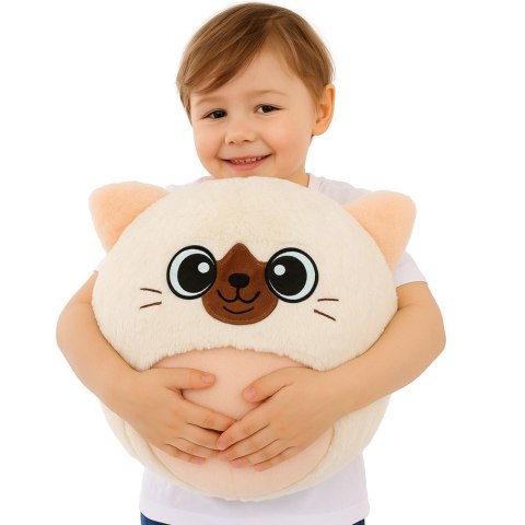 Piłka Do Skakania Rosnąca Pluszowa Kotek Biały Pompka 50 cm LEAN Toys