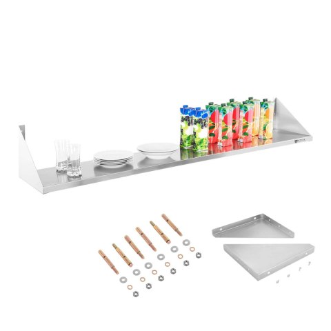 Półka ścienna wisząca stalowa nierdzewna pojedyncza 180cm Royal Catering