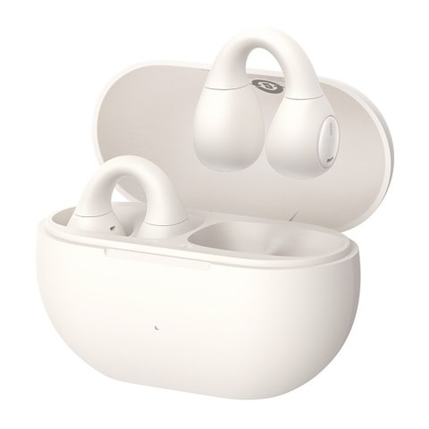 Słuchawki bezprzewodowe douszne otwarte Bass 15 Clip OWS z kablem USB-C - białe BASEUS