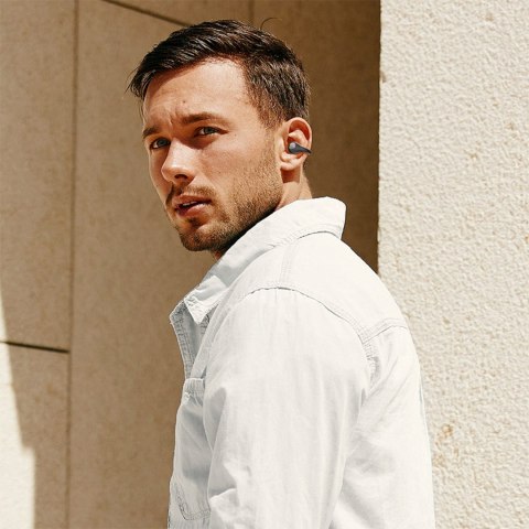 Słuchawki bezprzewodowe douszne otwarte Bass 15 Clip OWS z kablem USB-C - czarne BASEUS