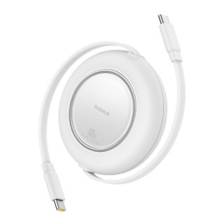 Kabel przewód zwijany USB-C 100W 2m - biały BASEUS