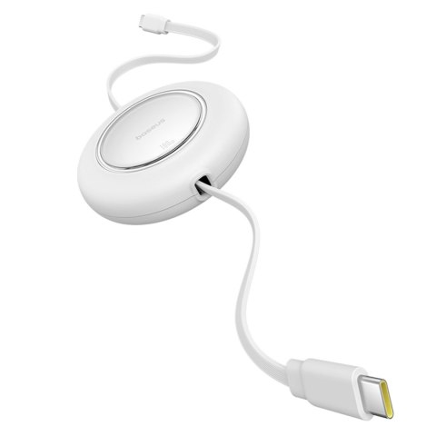 Kabel przewód zwijany USB-C 100W 2m - biały BASEUS