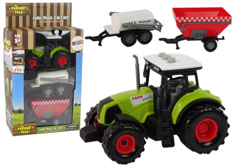 Duży Traktor Światła LED Dźwięki 2 Maszyny Farm Set LEAN Toys