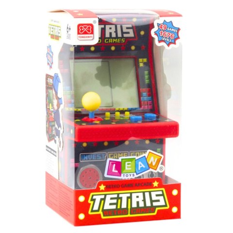 Mini Automat Do Gry Tetris Retro 49 Gier 1676 Poziomów Czerwony LEAN Toys