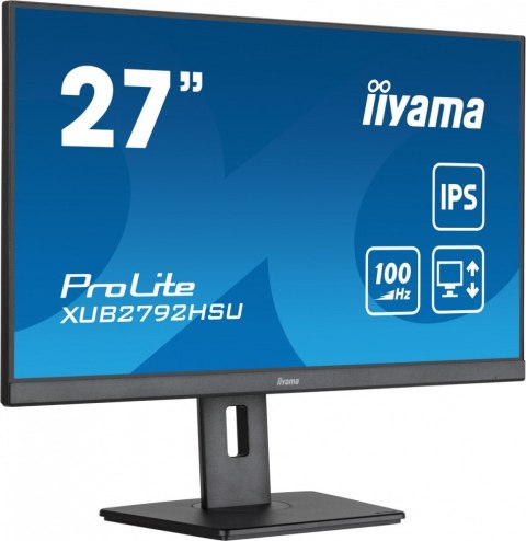 Monitor ProLite XUB2792HSU-B6 27 cali IPS,HDMI,DP,100Hz,SLIM,4xUSB3.2,PIVOT, HAS(150mm),2x2W IIYAMA