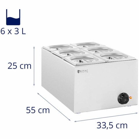 Bemar podgrzewacz elektryczny 6 x GN 1/6 640 W Royal Catering