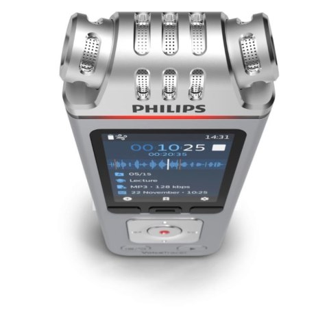 Dyktafon DVT4115 Pamięć 8GB,USB,microSDHC maks.32GB,3 mikrofony Philips