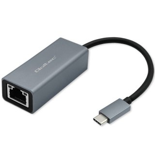 Adapter USB-C na RJ45 Ethernet | 1000Mbps | Aluminiowa obudowa Qoltec