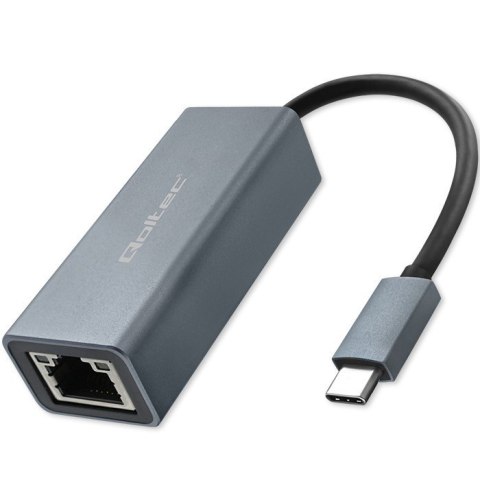 Adapter USB-C na RJ45 Ethernet | 1000Mbps | Aluminiowa obudowa Qoltec