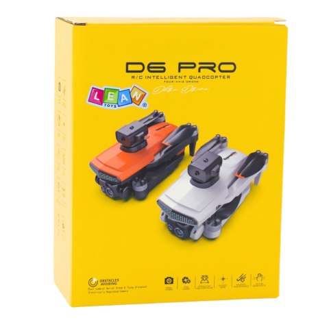 Dron D6 PRO Kamera Światła LED Aplikacja Jasnoszary LEAN Toys