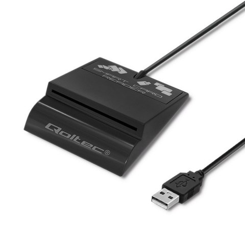 Inteligentny czytnik chipowych kart ID SCR-0636 | USB typu C Qoltec