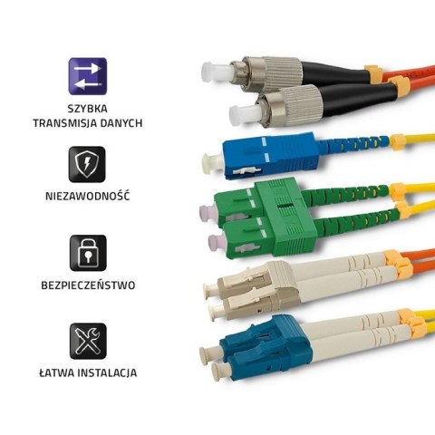 Patchcord światłowodowy LC/UPC-LC/UPC | MM | 50/125 | OM3 | 1m Qoltec
