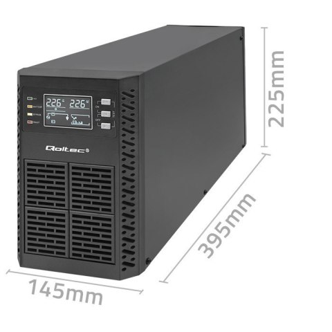 Zasilacz awaryjny UPS 2kVA | 2000W | Power Factor 1.0 | LCD | EPO| USB | On-line Qoltec