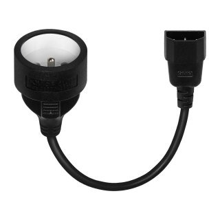 Adapter zasilania IEC C14 - CEE 7/5 (E) 15 cm SAVIO CL-180 Savio