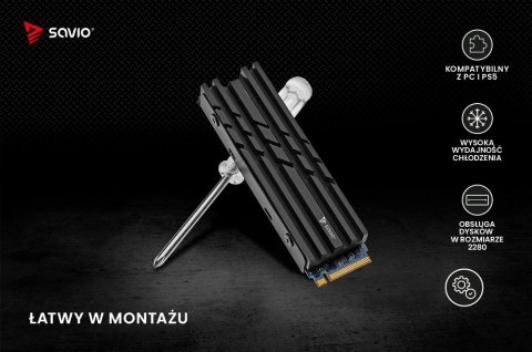 Chłodzenie do dysków M.2 NVMe 2280, AK-60 Savio