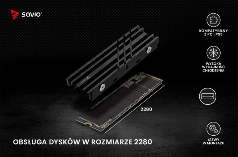 Chłodzenie do dysków M.2 NVMe 2280, AK-60 Savio