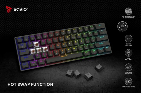 Klawiatura mechaniczna BLACKOUT X2 OUTEMU Brown, Hot Swap Savio