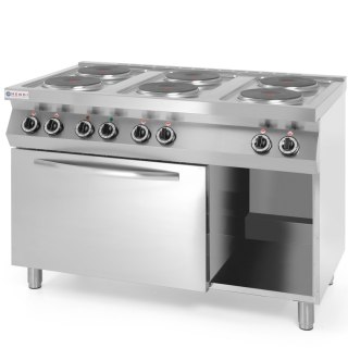 Kuchnia elektryczna wolnostojąca 6 x 2.6kW z piekarnikiem GN1/1 3kW szer. 120cm Hendi