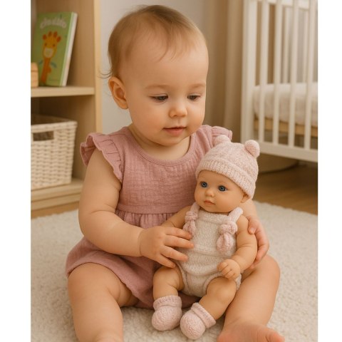 Lalka Bobas Niemowlak Różowe Ubranko Czapeczka Śliniaczek 18 cm LEAN Toys