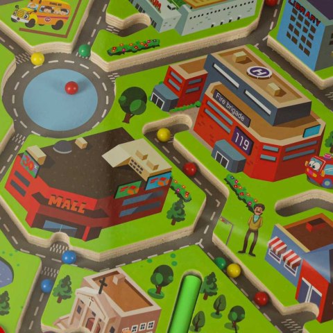 Gra labirynt magnetyczna planszowa drewniana do podróży duże miasto 2 graczy Kik Sp. z o. o. Sp. k.