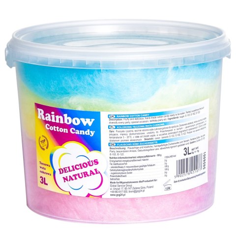 Kolorowa tęczowa wata cukrowa Rainbow Cotton Candy 3L Bartpol