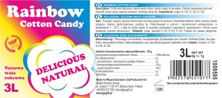 Kolorowa tęczowa wata cukrowa Rainbow Cotton Candy 3L Bartpol