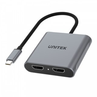 Adapter USB-C - 2x HDMI 2.0; 4K MST; M/F Unitek