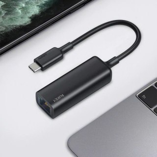 CB-A30 aluminiowa karta sieciowa USB-C Gigabit 10/100/1000 Mbps RJ45 | 1 Gb/s | USB 3.0 Typ C | diody LED AUKEY
