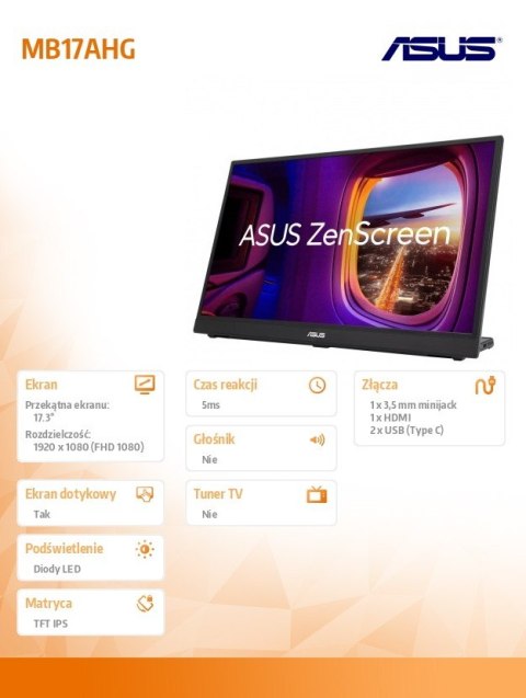 Monitor 17 cali MB17AHG IPS Asus